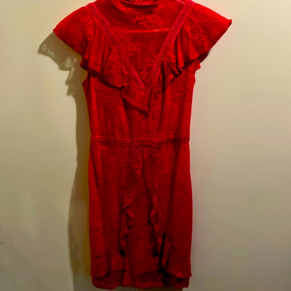 -pretty pink lace dress size xs sheer lace neck great for Valentines 💌